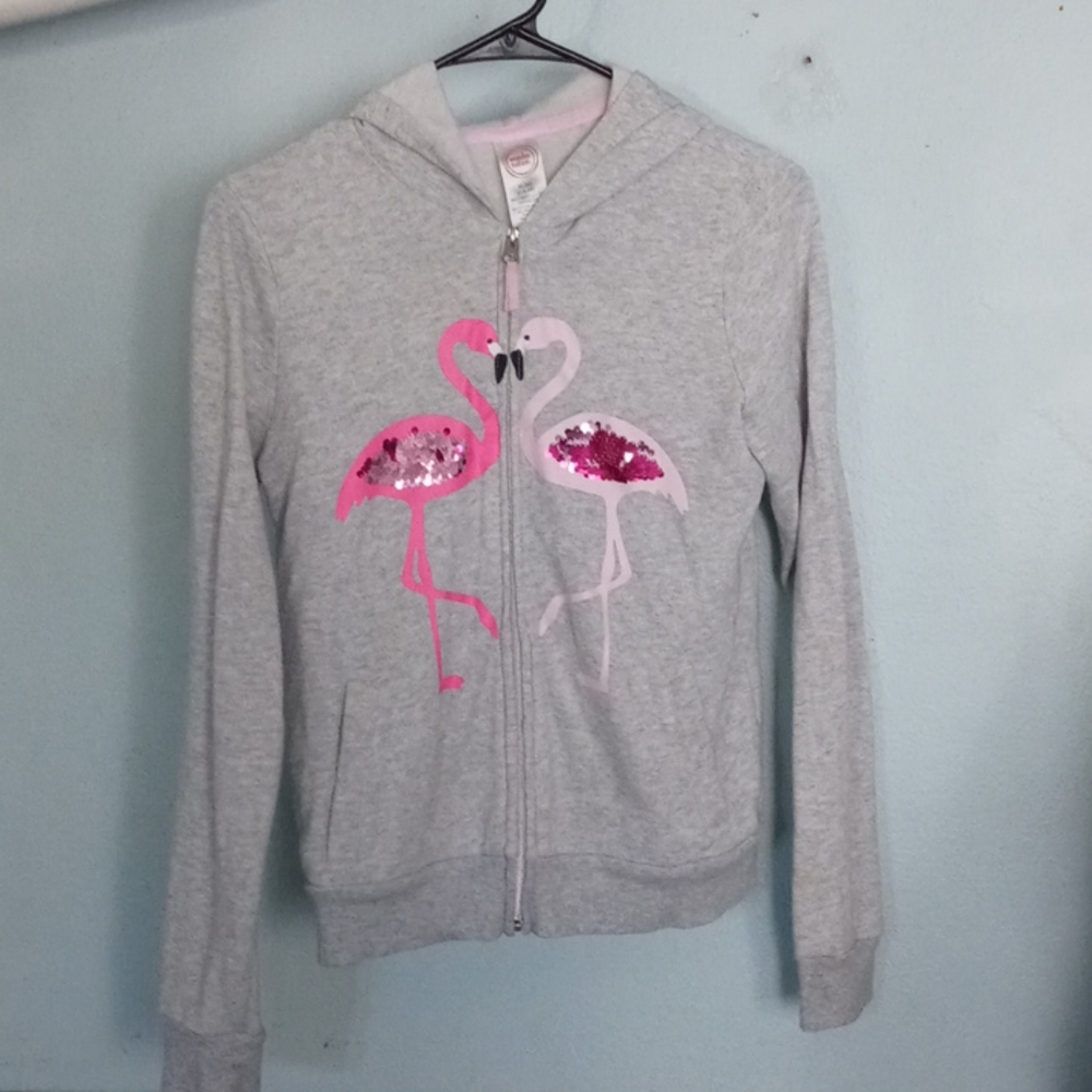 Sequin flamingos hoodie